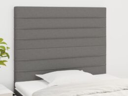 vidaXL Headboards 2 pcs Dark Gray 39.4"x2"x30.7"/34.6" Fabric
