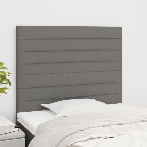 vidaXL Headboards 2 pcs Dark Gray 39.4"x2"x30.7"/34.6" Fabric