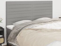 vidaXL Headboards 4 pcs Light Gray 35.4"x2"x30.7"/34.6" Fabric