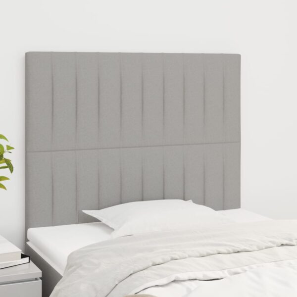 vidaXL Headboards 2 pcs Light Gray 39.4"x2"x30.7"/34.6" Fabric