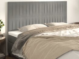 vidaXL Headboards 4 pcs Light Gray 31.5"x2"x30.7"/34.6" Velvet
