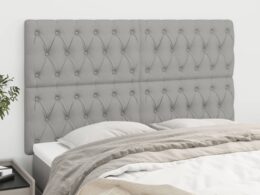 vidaXL Headboards 4 pcs Light Gray 28.3"x2.8"x30.7"/34.6" Fabric