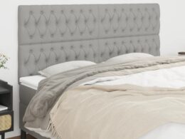 vidaXL Headboards 4 pcs Light Gray 31.5"x2.8"x30.7"/34.6" Fabric