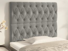 vidaXL Headboards 2 pcs Light Gray 39.4"x2.8"x30.7"/34.6" Velvet