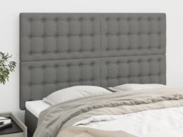 vidaXL Headboards 4 pcs Dark Gray 28.3"x2"x30.7"/34.6" Fabric