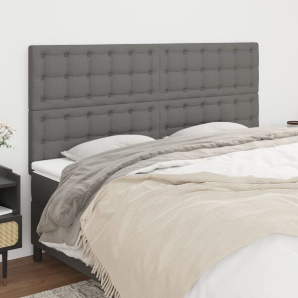 vidaXL Headboards 4 pcs Dark Gray 39.4"x2"x30.7"/34.6" Fabric