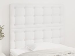 vidaXL Headboards 2 pcs White 39.4"x2"x30.7"/34.6" Faux Leather