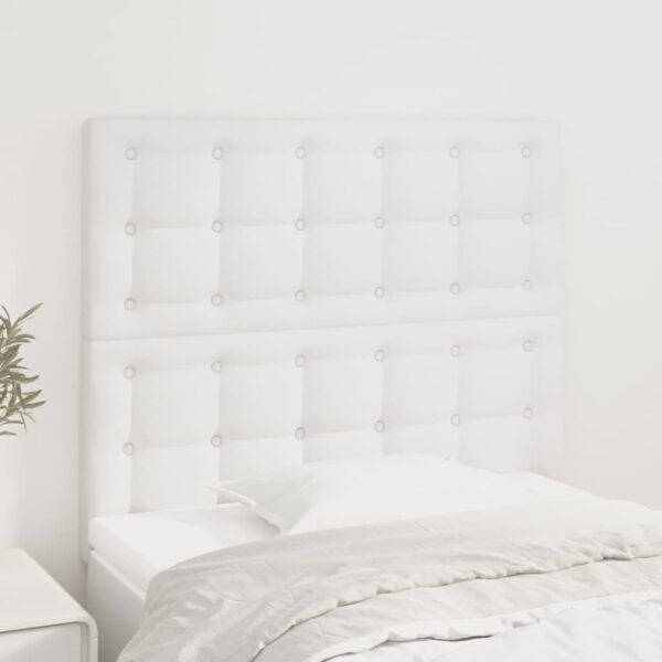 vidaXL Headboards 2 pcs White 39.4"x2"x30.7"/34.6" Faux Leather