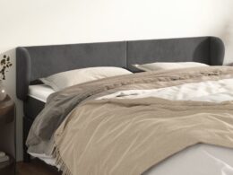 vidaXL Headboard with Ears Dark Gray 79.9"x9.1"x30.7"/34.6" Velvet