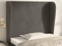 vidaXL Headboard with Ears Dark Gray 40.6"x9.1"x46.5"/50.4" Velvet