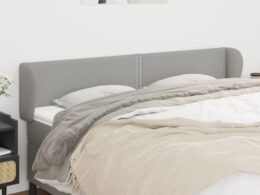 vidaXL Headboard with Ears Light Gray 79.9"x9.1"x30.7"/34.6" Fabric
