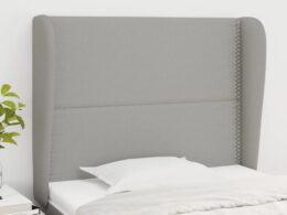 vidaXL Headboard with Ears Light Gray 40.6"x9.1"x46.5"/50.4" Fabric