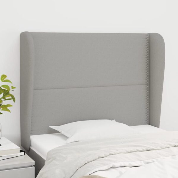 vidaXL Headboard with Ears Light Gray 40.6"x9.1"x46.5"/50.4" Fabric