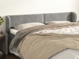 vidaXL Headboard with Ears Light Gray 79.9"x9.1"x30.7"/34.6" Velvet