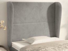 vidaXL Headboard with Ears Light Gray 40.6"x9.1"x46.5"/50.4" Velvet