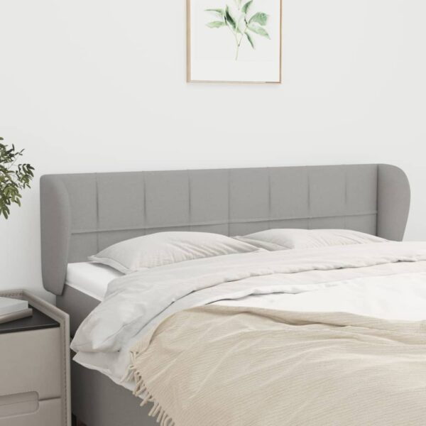 vidaXL Headboard with Ears Light Gray 57.9"x9.1"x30.7"/34.6" Fabric