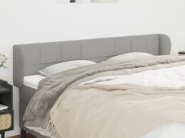 vidaXL Headboard with Ears Light Gray 64.2"x9.1"x30.7"/34.6" Fabric