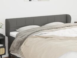 vidaXL Headboard with Ears Dark Gray 79.9"x9.1"x30.7"/34.6" Fabric
