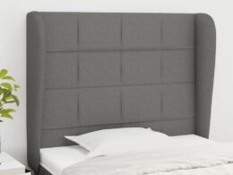 vidaXL Headboard with Ears Dark Gray 40.6"x9.1"x46.5"/50.4" Fabric