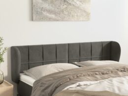 vidaXL Headboard with Ears Dark Gray 57.9"x9.1"x30.7"/34.6" Velvet