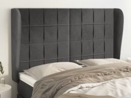 vidaXL Headboard with Ears Dark Gray 57.9"x9.1"x46.5"/50.4" Velvet