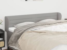 vidaXL Headboard with Ears Light Gray 72"x9.1"x30.7"/34.6" Fabric