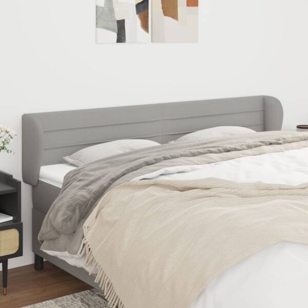 vidaXL Headboard with Ears Light Gray 72"x9.1"x30.7"/34.6" Fabric