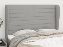 vidaXL Headboard with Ears Light Gray 57.9"x9.1"x46.5"/50.4" Fabric