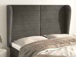 vidaXL Headboard with Ears Dark Gray 57.9"x9.1"x46.5"/50.4" Velvet