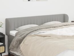 vidaXL Headboard with Ears Light Gray 72"x9.1"x30.7"/34.6" Fabric