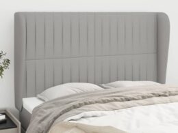 vidaXL Headboard with Ears Light Gray 57.9"x9.1"x46.5"/50.4" Fabric