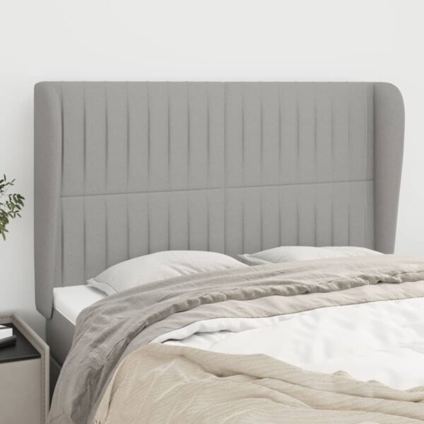 vidaXL Headboard with Ears Light Gray 57.9"x9.1"x46.5"/50.4" Fabric