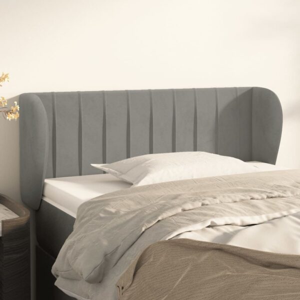 vidaXL Headboard with Ears Light Gray 40.6"x9.1"x30.7"/34.6" Velvet