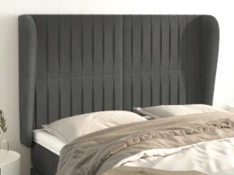 vidaXL Headboard with Ears Dark Gray 57.9"x9.1"x46.5"/50.4" Velvet