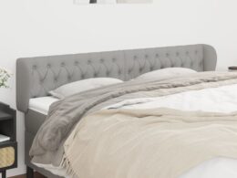vidaXL Headboard with Ears Light Gray 72"x9.1"x30.7"/34.6" Fabric