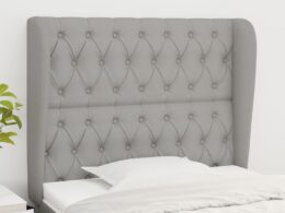 vidaXL Headboard with Ears Light Gray 40.6"x9.1"x46.5"/50.4" Fabric