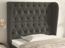 vidaXL Headboard with Ears Dark Gray 40.6"x9.1"x46.5"/50.4" Velvet