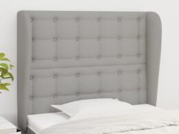 vidaXL Headboard with Ears Light Gray 40.6"x9.1"x46.5"/50.4" Fabric