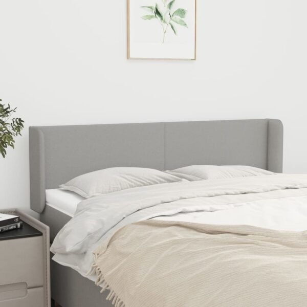 vidaXL Headboard with Ears Light Gray 57.9"x6.3"x30.7"/34.6" Fabric