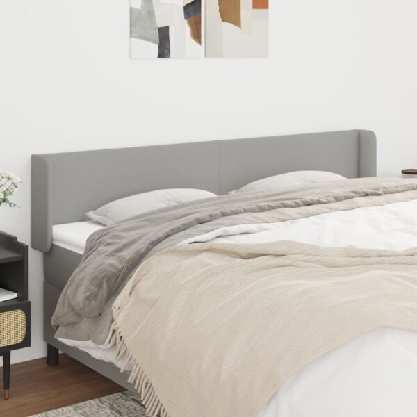 vidaXL Headboard with Ears Light Gray 64.2"x6.3"x30.7"/34.6" Fabric