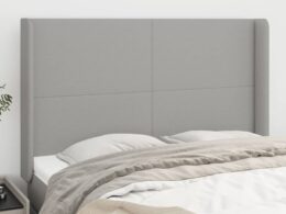 vidaXL Headboard with Ears Light Gray 57.9"x6.3"x46.5"/50.4" Fabric