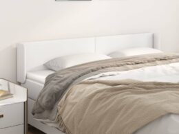 vidaXL Headboard with Ears White 72"x6.3"x30.7"/34.6" Faux Leather