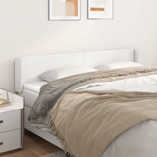 vidaXL Headboard with Ears White 72"x6.3"x30.7"/34.6" Faux Leather