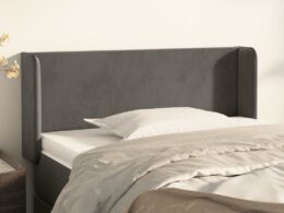vidaXL Headboard with Ears Dark Gray 40.6"x6.3"x30.7"/34.6" Velvet