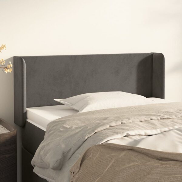vidaXL Headboard with Ears Dark Gray 40.6"x6.3"x30.7"/34.6" Velvet