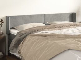 vidaXL Headboard with Ears Light Gray 72"x6.3"x30.7"/34.6" Velvet