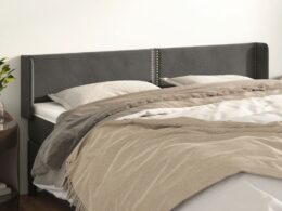 vidaXL Headboard with Ears Dark Gray 79.9"x6.3"x30.7"/34.6" Velvet