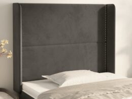 vidaXL Headboard with Ears Dark Gray 40.6"x6.3"x46.5"/50.4" Velvet