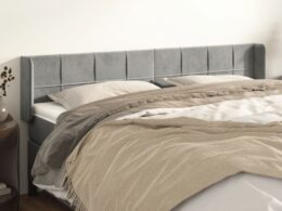 vidaXL Headboard with Ears Light Gray 64.2"x6.3"x30.7"/34.6" Velvet