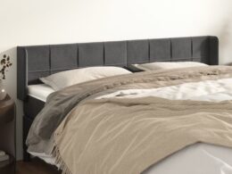 vidaXL Headboard with Ears Dark Gray 79.9"x6.3"x30.7"/34.6" Velvet